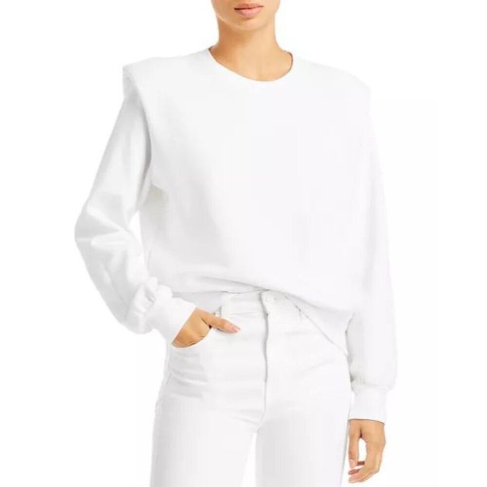 Sundry White Paded Crewneck Sweatshirt Size 2 Womens